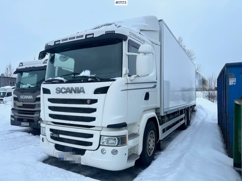 2016 Scania G450 6x2 Box truck w/ fridge/freezer unit.