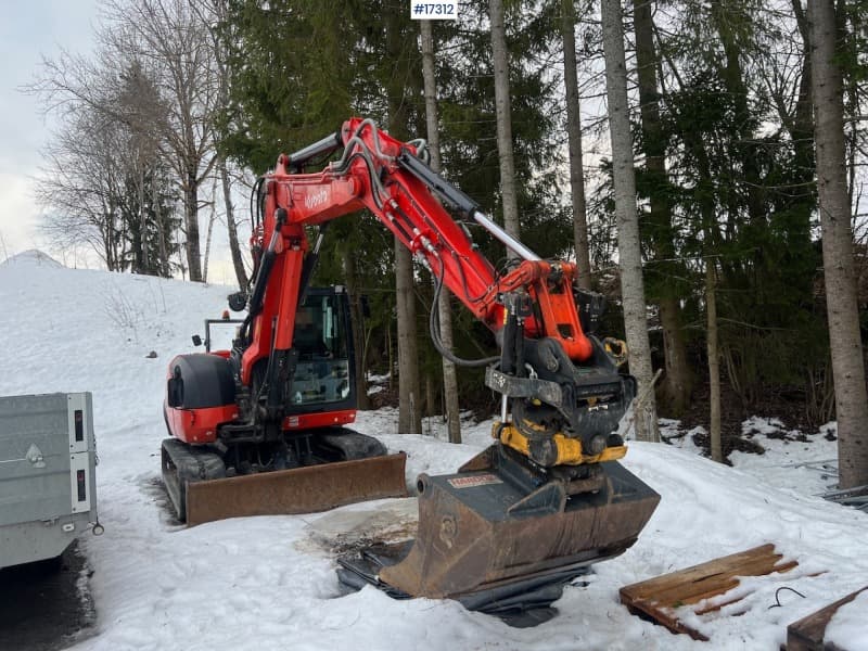 2018 Kubota KX080-4@ crawler excavator w/ 2 split boom, sanding bucket and Rotortilt.