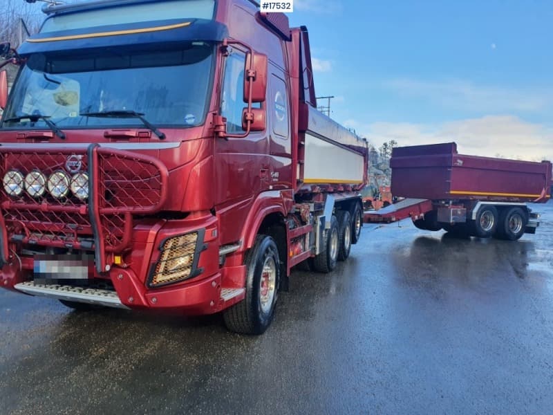 2014 Volvo FMX 540 8x4 tippbil EURO 6 m/ 2014 Elbo boggikjerre