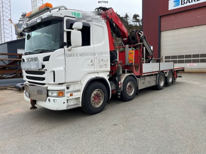 2012 Scania G480 8x2 w/ 66 t/m Fassi crane with Jib and Winch WATCH VIDEO
