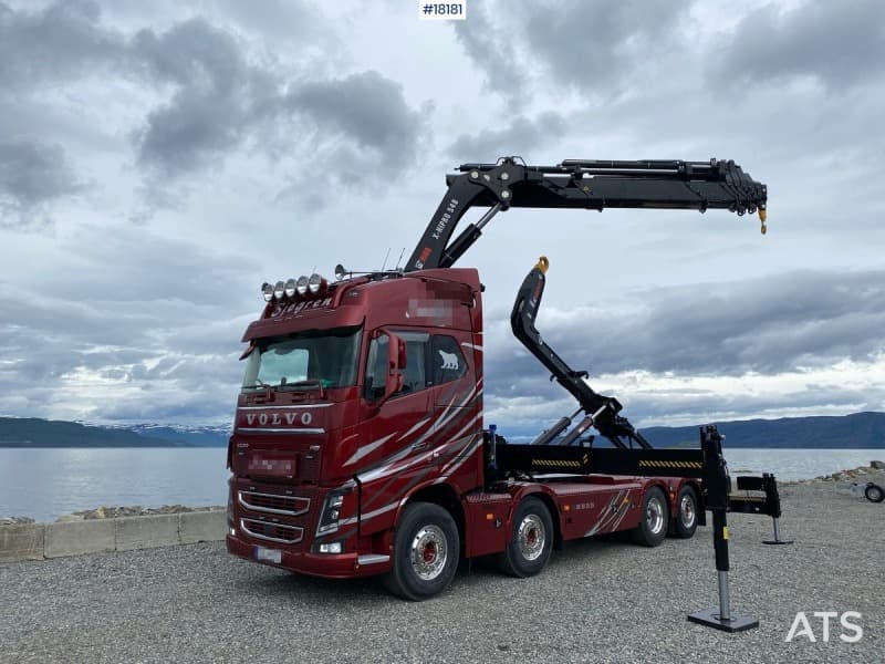 2021 Volvo FH16 650 crane truck w/ HIAB hook with break WATCH VIDEO
