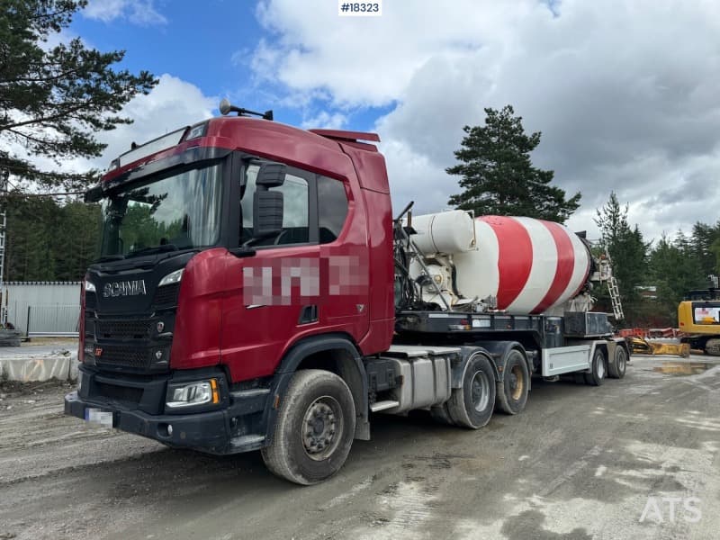 2020 Scania R580 XT 6x4 tractor unit w/ 2017 AMT concrete semi