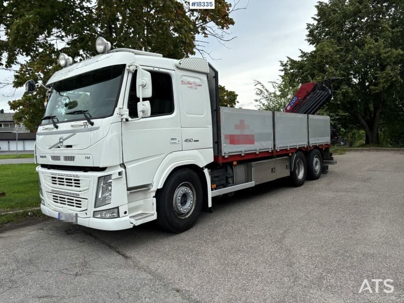 2018 Volvo FM 450 6x2 crane truck w/ rear mounted 21 t/m HMF crane