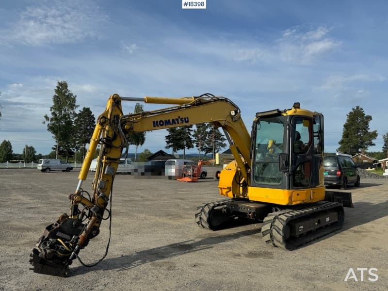 2010 Komatsu PC78US-8 Tracked excavator w/ rotor tilt and rail wheels WATCH VIDEO