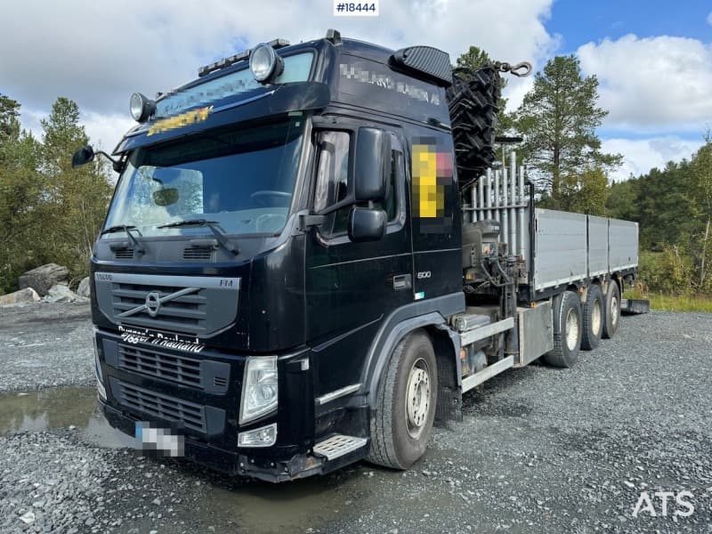 2013 Volvo FM 500 8x4 tridem crane truck w/ Hiab 37 t/m crane WATCH VIDEO