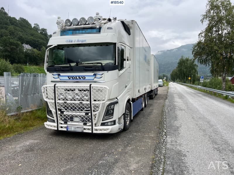 2017 Volvo FH16 6x4 box truck w/ 2016 4 axle Ekeri box trailer