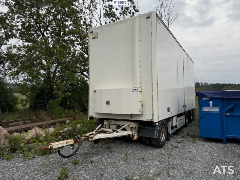 2003 Ekeri box trailer w/ full side opening on both sides.